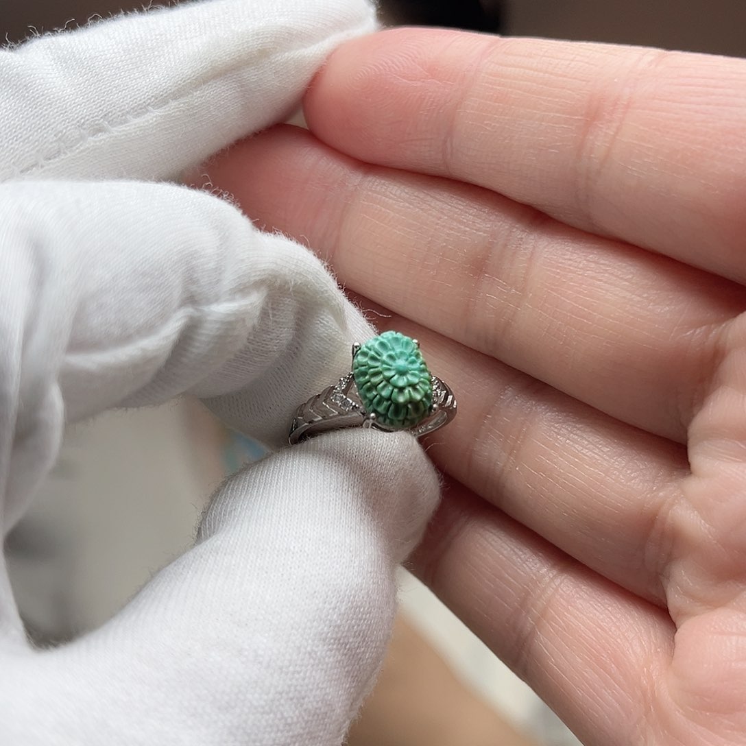 绿松石珠宝奇石银S925镶嵌