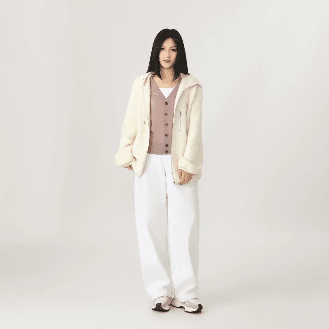 秋冬新款双面穿搭宽松休闲百搭毛绒连帽厚外套540086