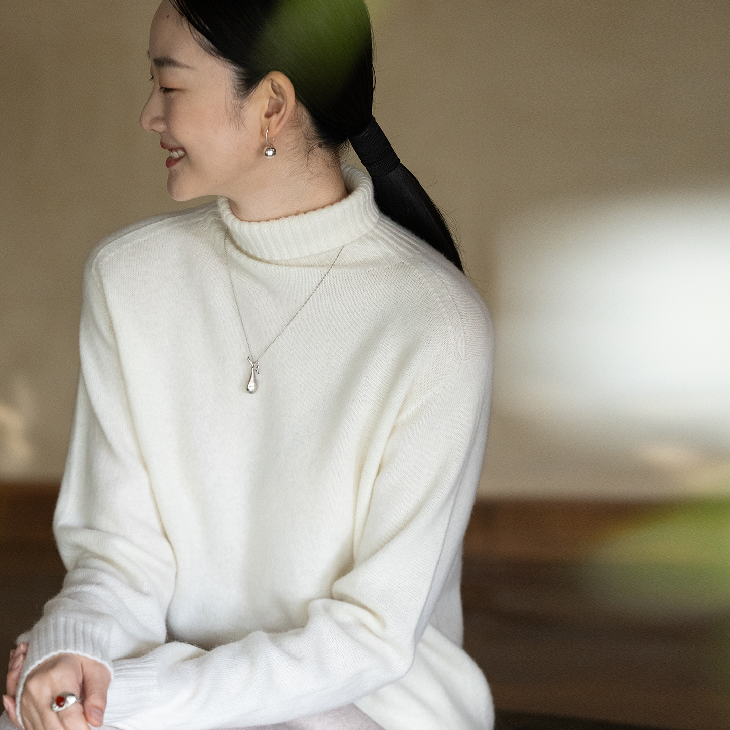 牧衣游原创 花纱羊毛套头衫细腻软糯蓬松百搭简约高领毛衣 北风起