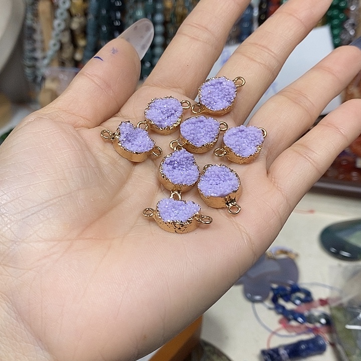 玛瑙/玉髓未镶嵌珠宝半成品双吊（4个）