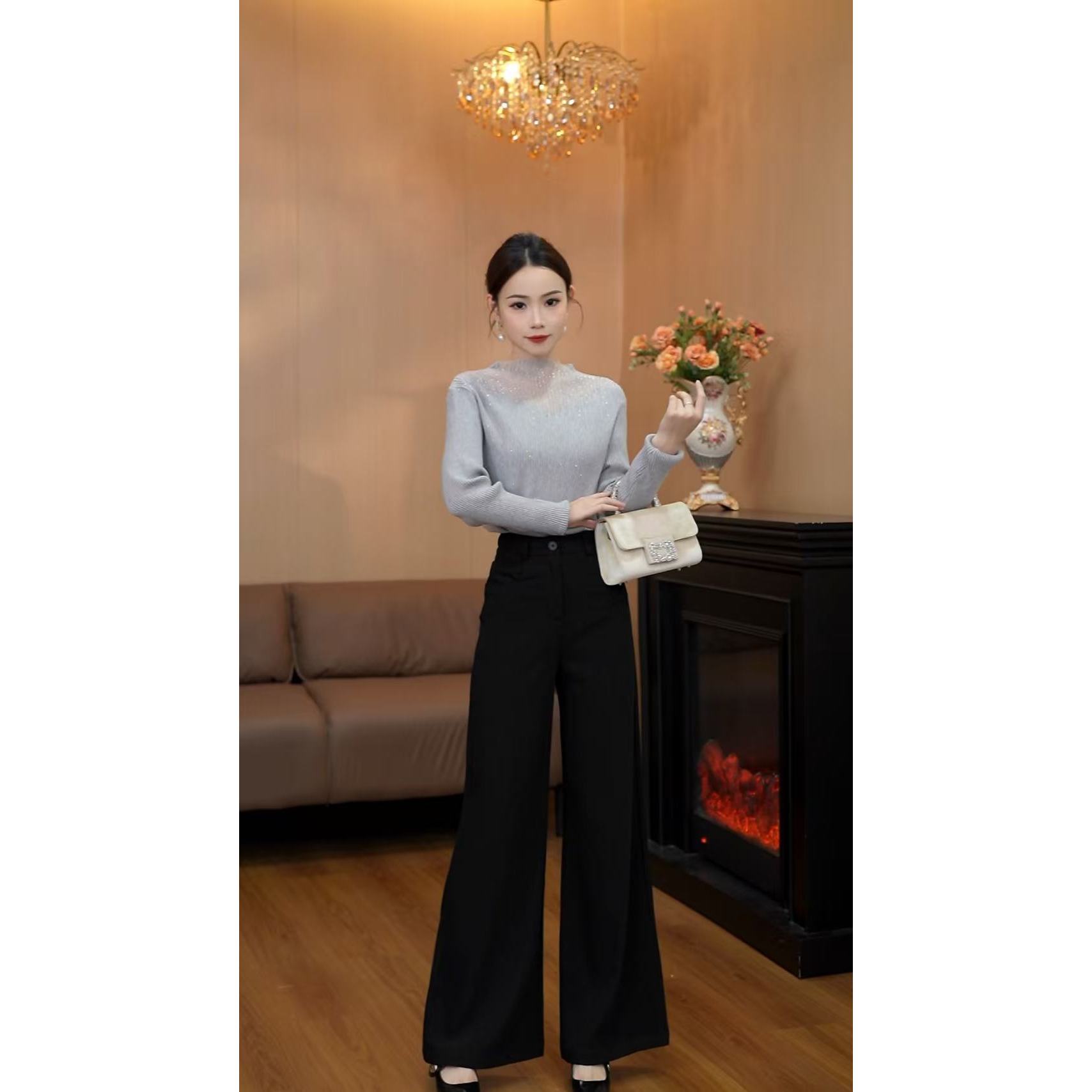 TZ00008小香风高级感时尚秋冬打底修身遮肉显瘦时尚套装