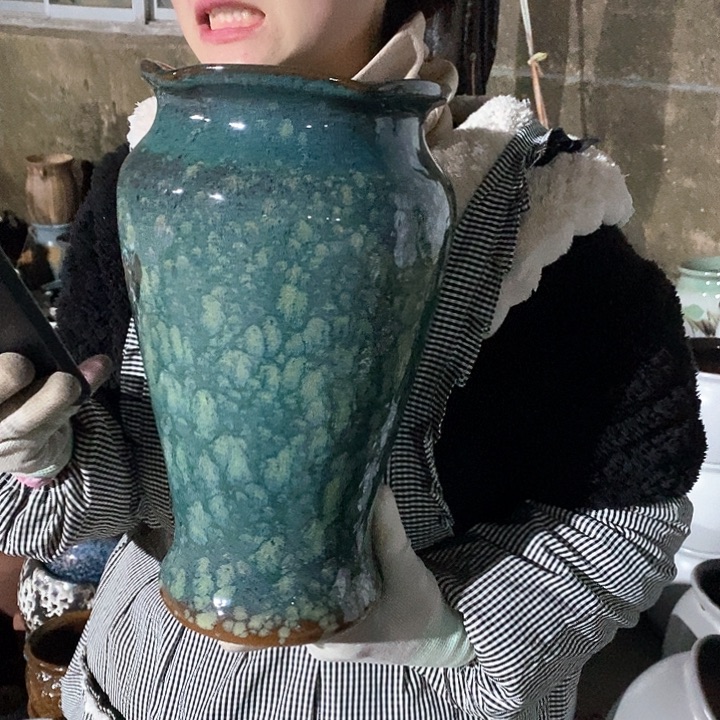 紫砂花盆瑕疵口17高30