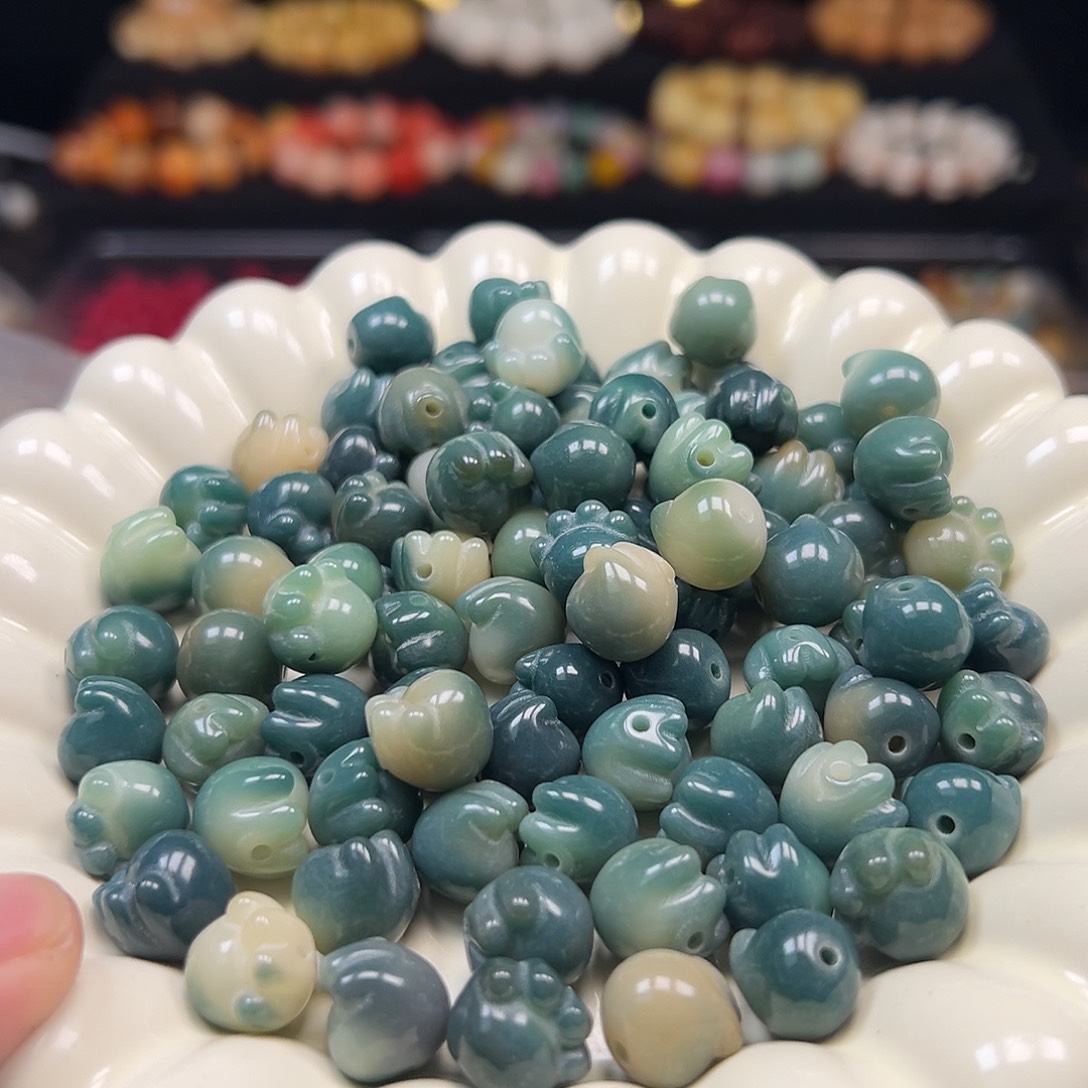 菩提根/象牙果手串50颗绿野猫爪