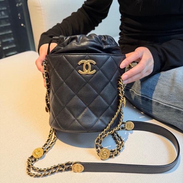 95新 Chanel/香奈儿 苏州包展/金币水桶包/成色直播间为准
