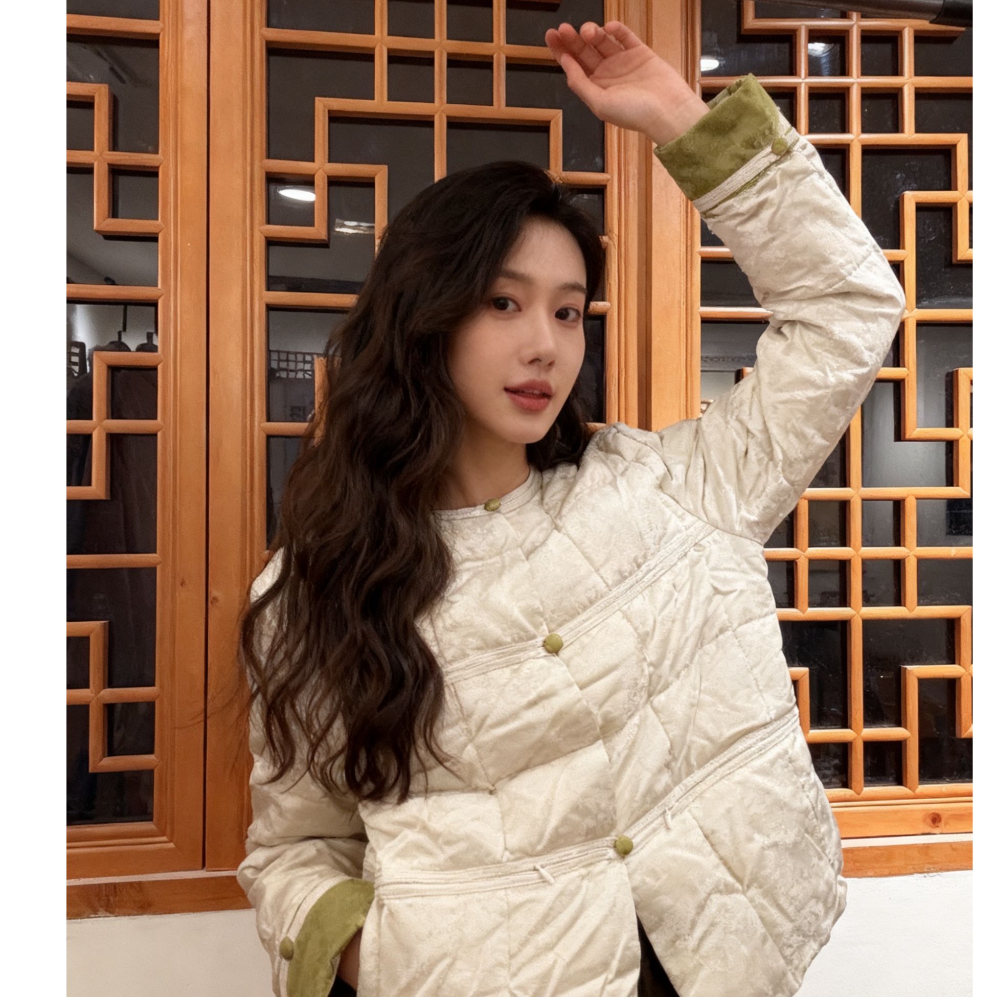 蜉蝣记保暖修身型系带秋冬加厚新中式冬季单排扣厚款