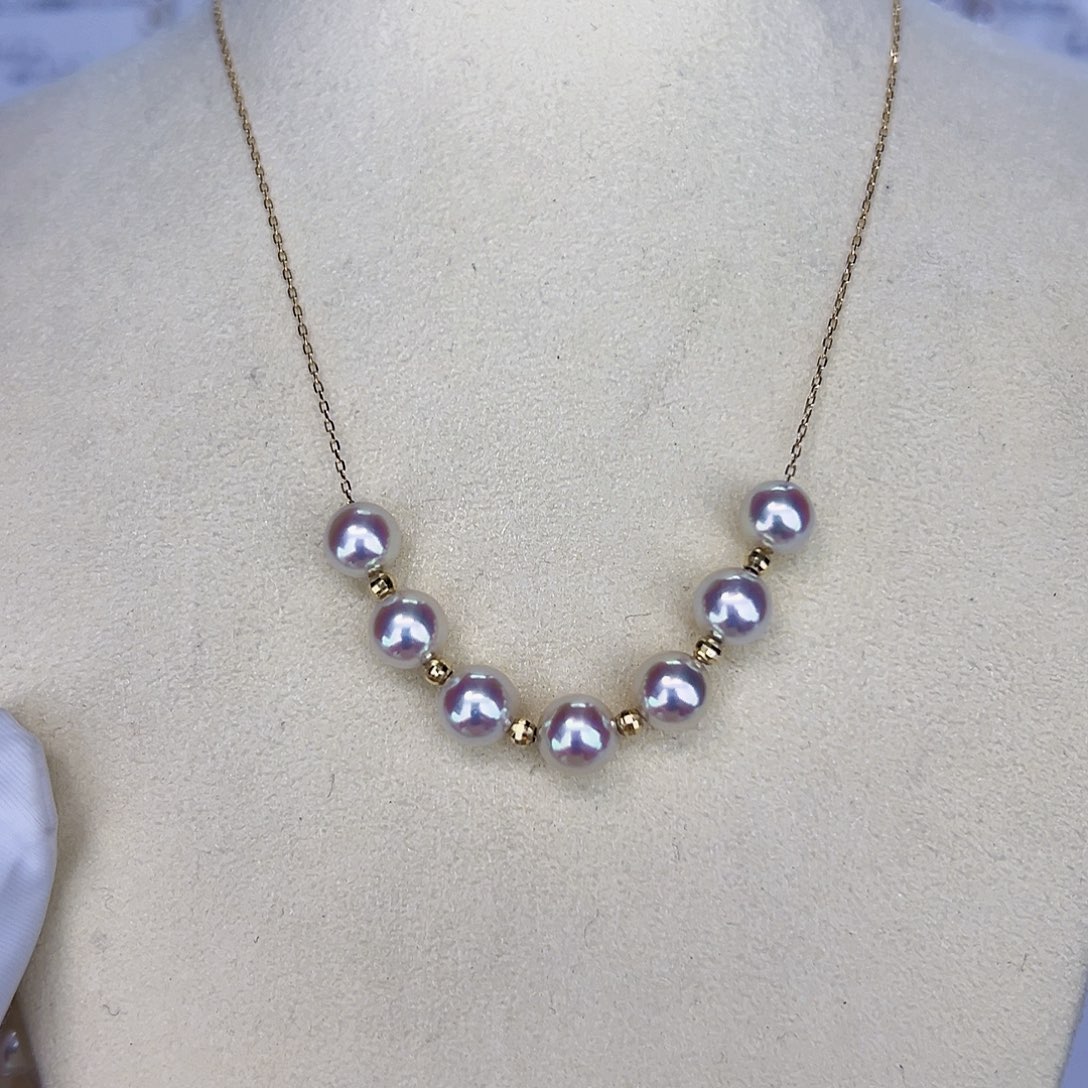 海水珍珠海水akoya设计款微笑链6-7mm184****5