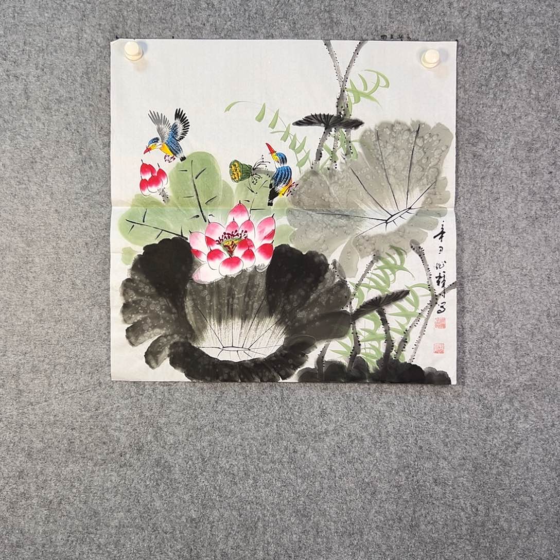 国画552 牡丹之花之叶的颜色