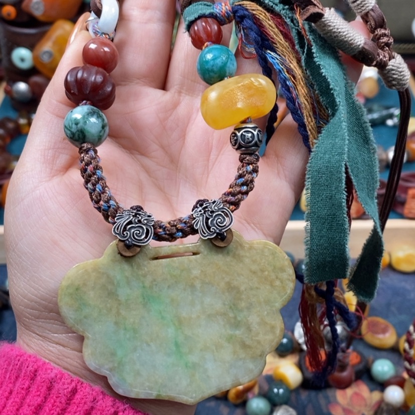 【闪购商品】翡翠颈饰未镶嵌项链 