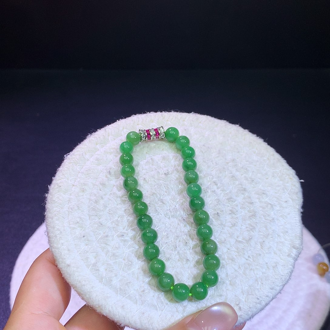 未镶嵌手链翡翠天然缅甸翡翠满色手串卡7