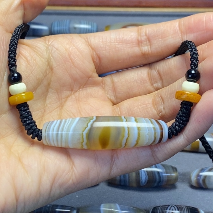 ヤ***陽玛瑙/玉髓合金藏风蓝沁海浪花