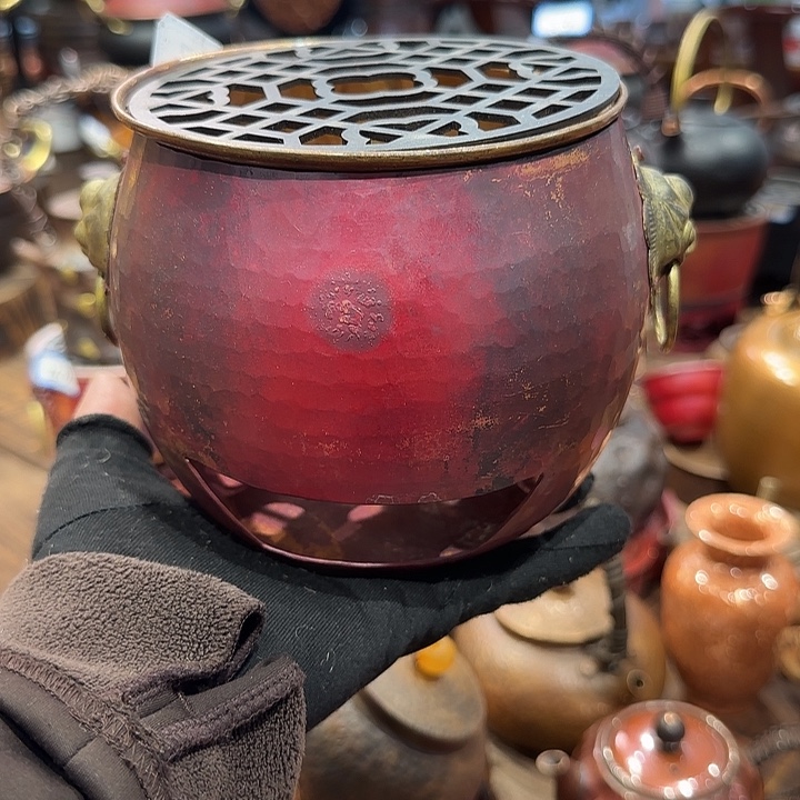 紫铜手工制作铜炉子