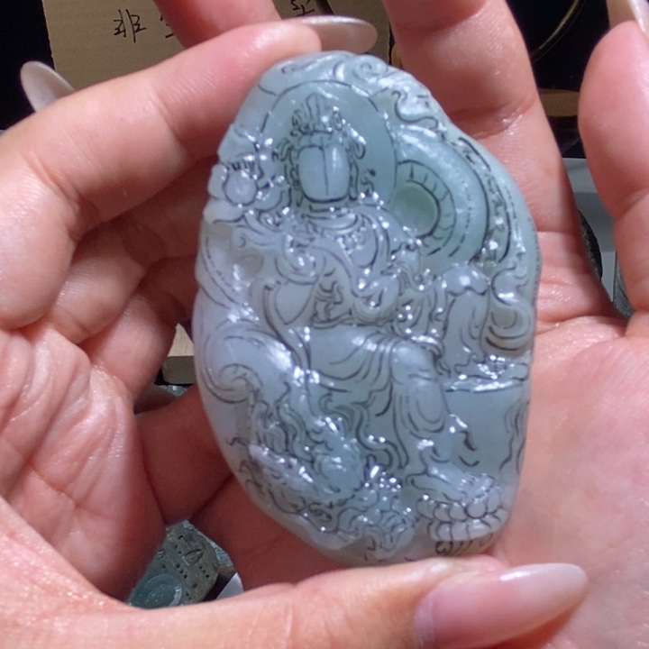 随***缘定制翡翠未镶嵌观音