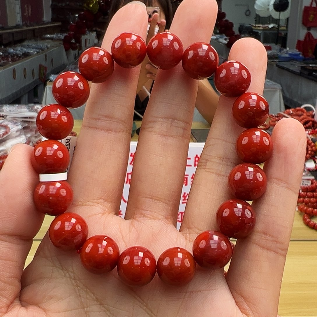 南红玛瑙11mm典藏级单圈手串多样性发一未镶嵌