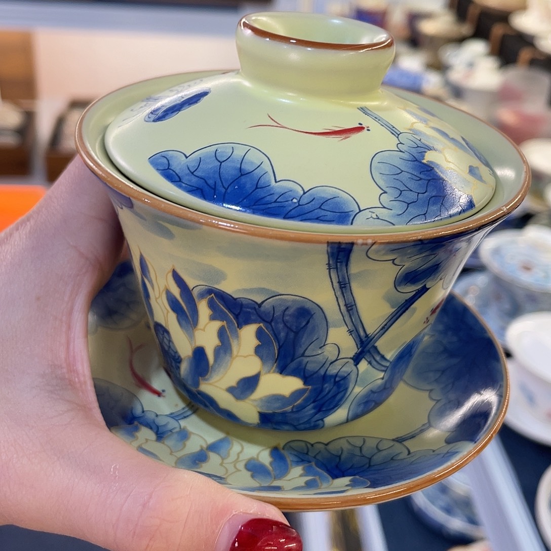 陶景德陶瓷盖碗茶具