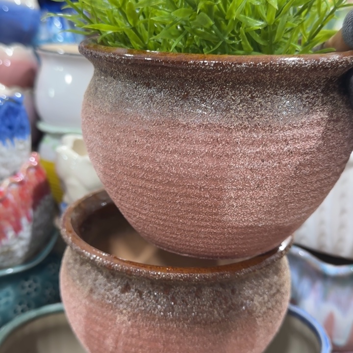 凑9块包邮，有孔，陶瓷花盆