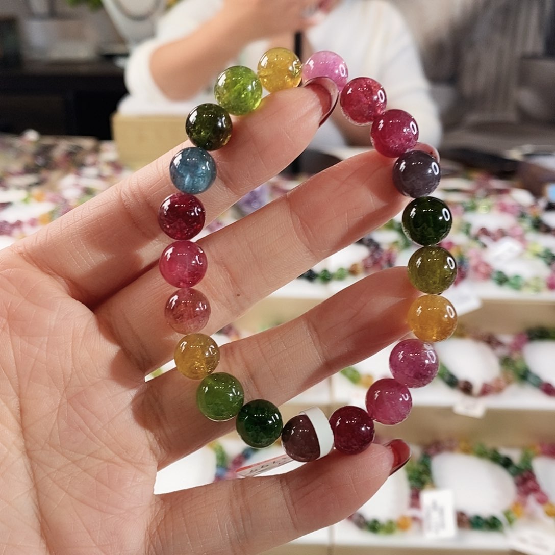 碧玺手串未镶嵌YSG61007单圈颜色微差