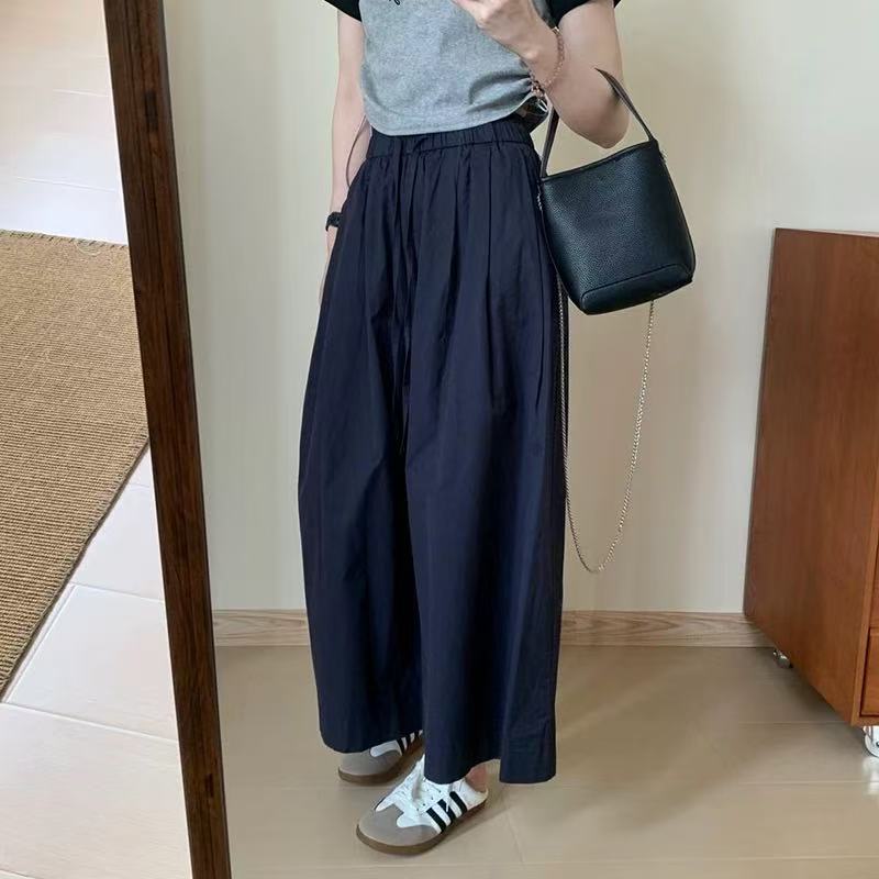 [DARUI]新款系带九分裤韩版百搭休闲纯色长裤直筒裤女80356