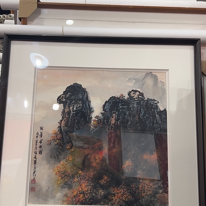 国画张春丽三尺斗方作品带框