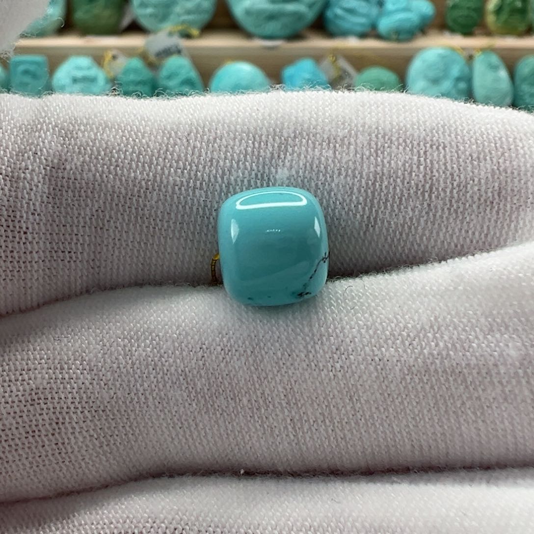 未镶嵌绿松石老型珠9x8mm
