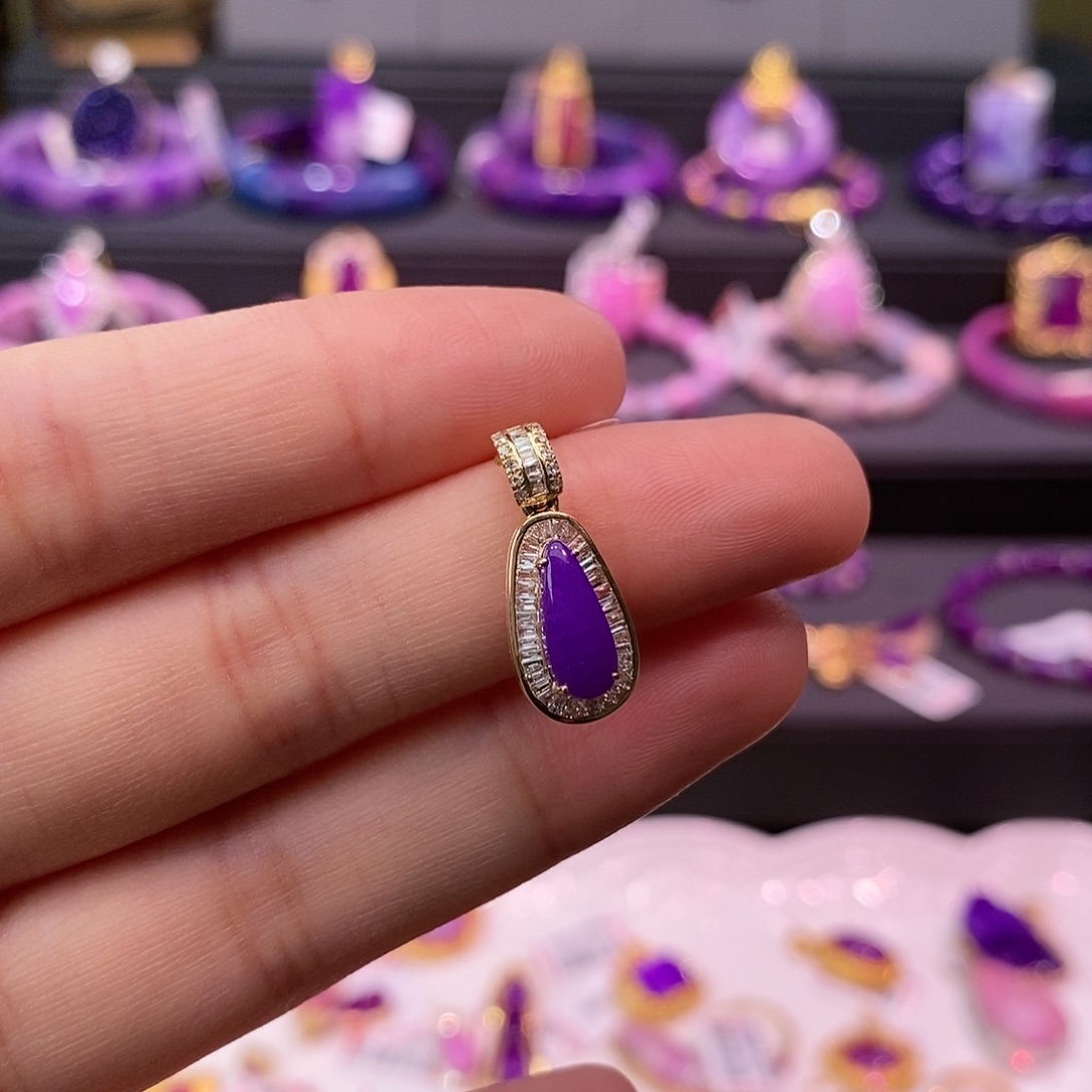 苏纪石（舒俱来）18K金镶嵌吊坠(不含链)