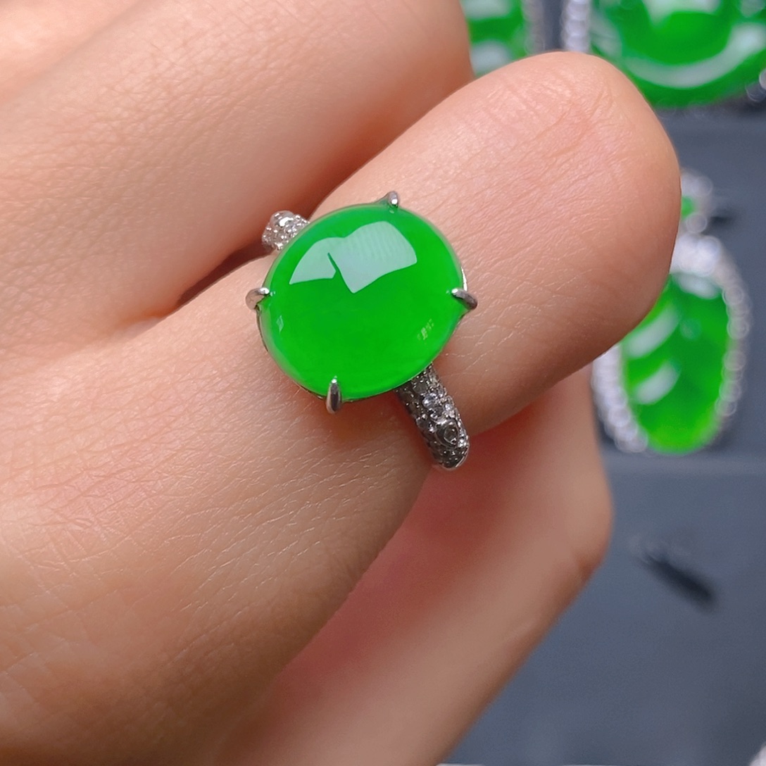 银S925镶嵌戒指翡翠