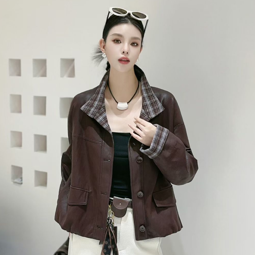 女水洗拉链常规立领休闲夹克
