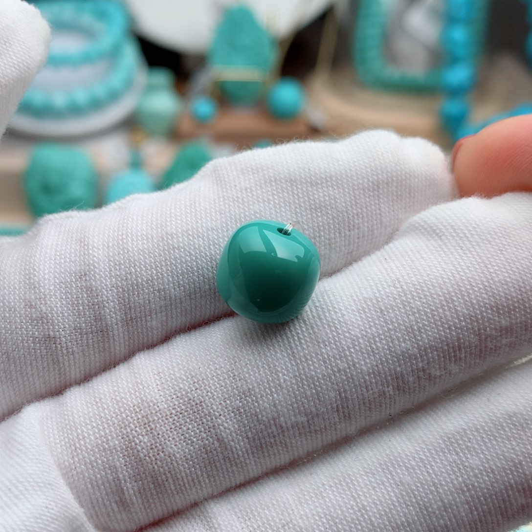 绿松石珠宝奇石未镶嵌10.8mm