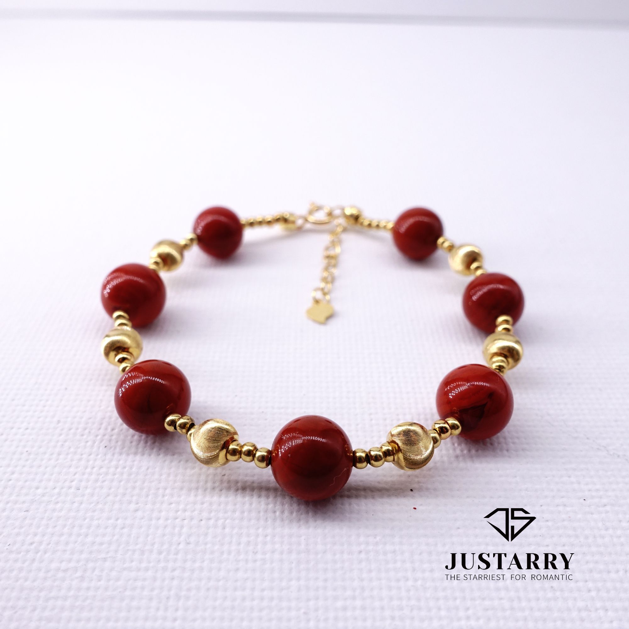 JUSTARRY【山河】S925银天然南红玛瑙手链精致贵气时尚新年招财