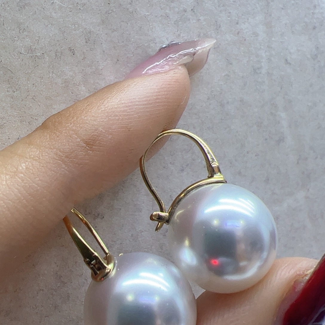 淡水珍珠耳饰18K金镶嵌
