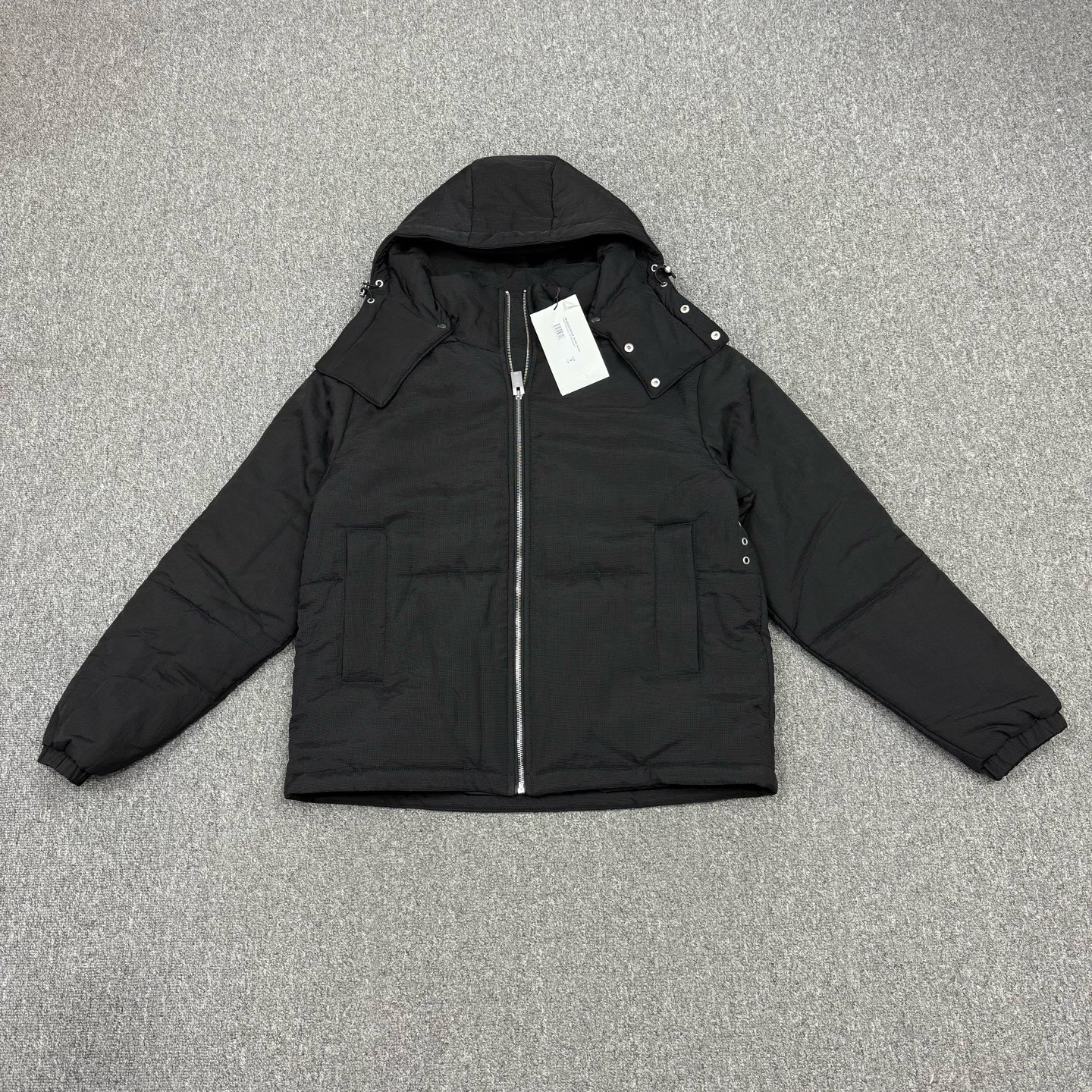 未使用 maje 18673868 1017 ALYX 9SM 黑色经典锁扣棉服外套S/M码