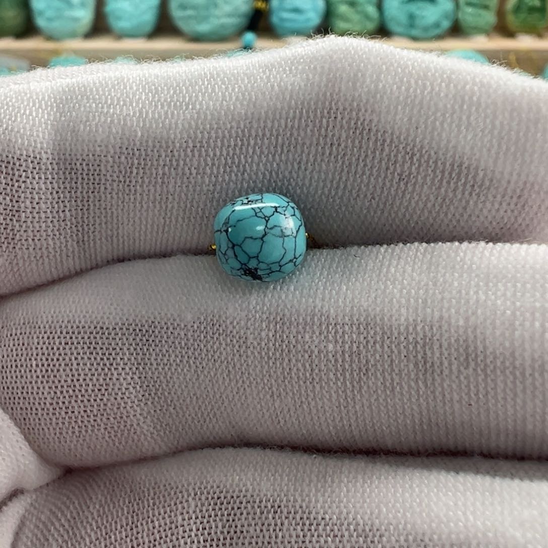 未镶嵌绿松石老型珠6.7x6.7mm