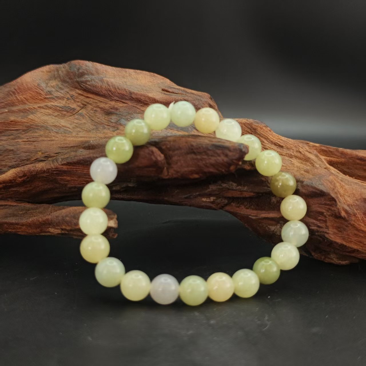 Q和田玉多宝圆珠手串（卡8）0882