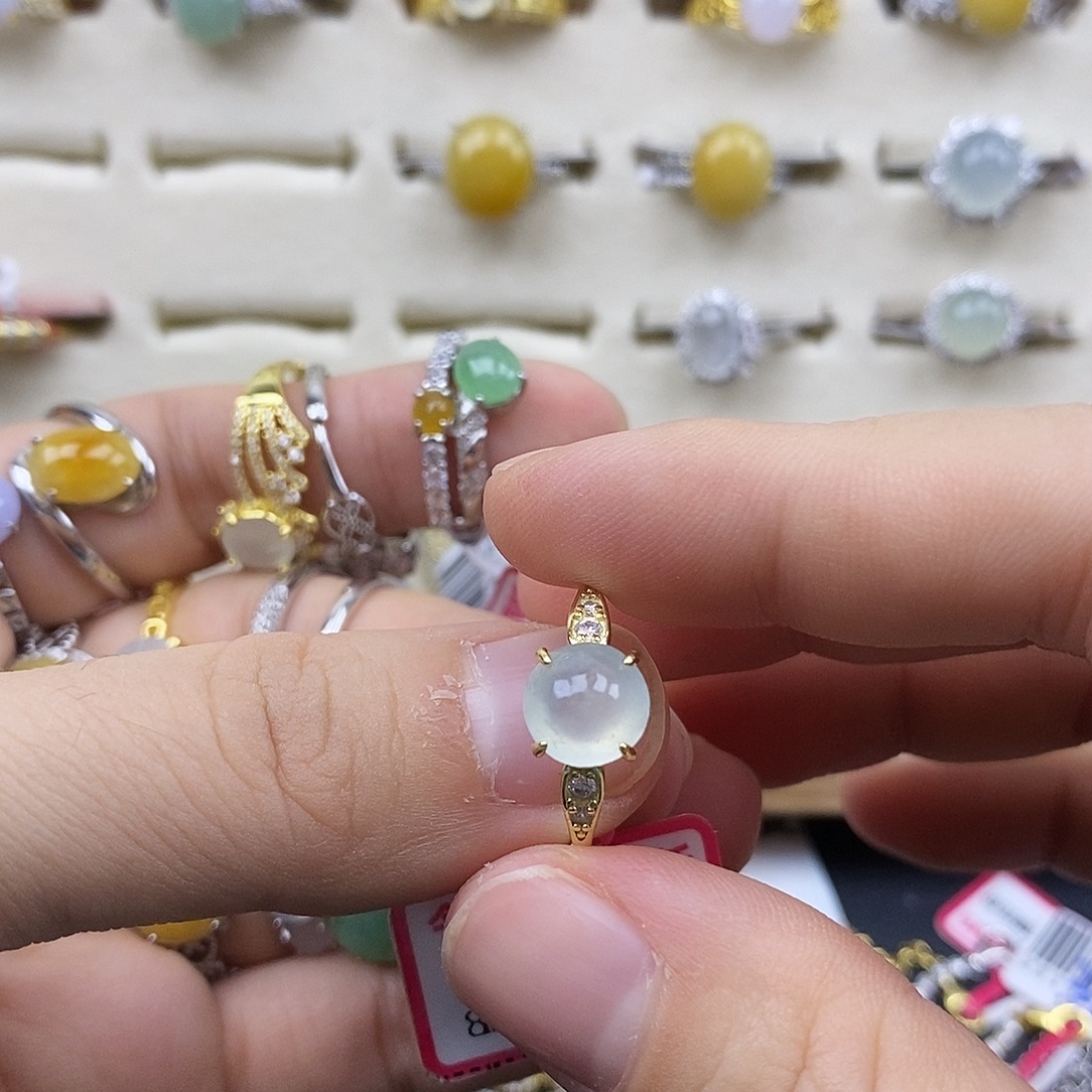 翡翠银S925镶嵌戒指