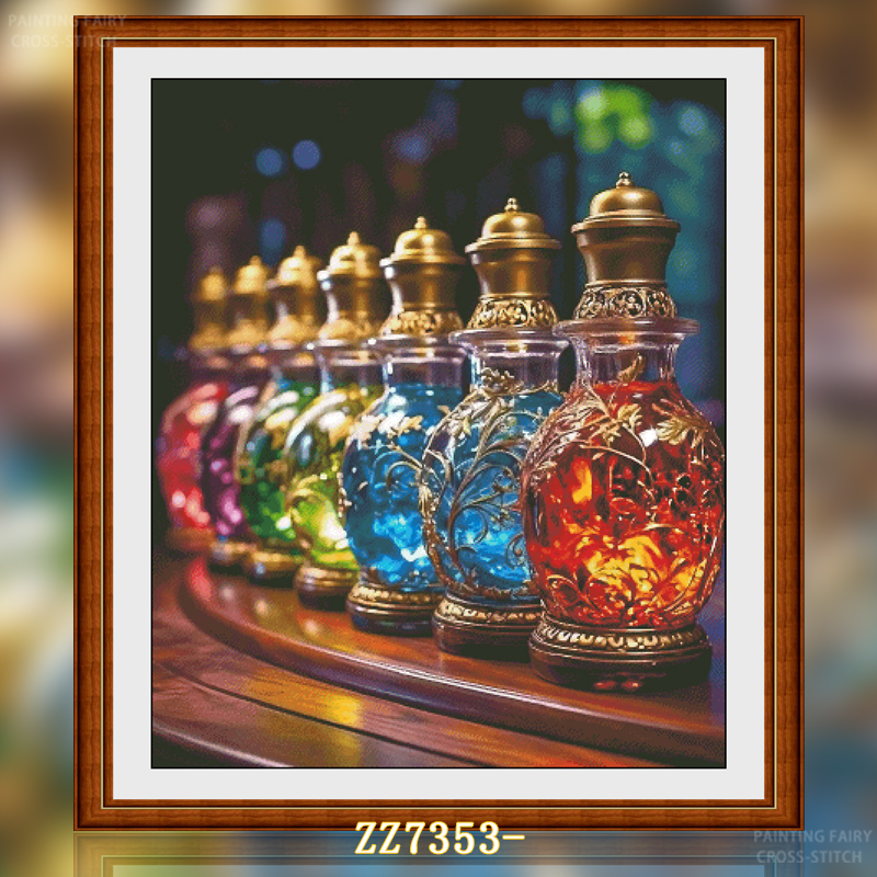 【ZZ7353-魔法香水瓶】十字绣2025新款小件线绣客厅动物系列