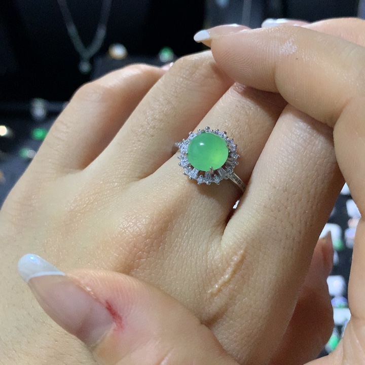 翡翠银S925镶嵌戒指