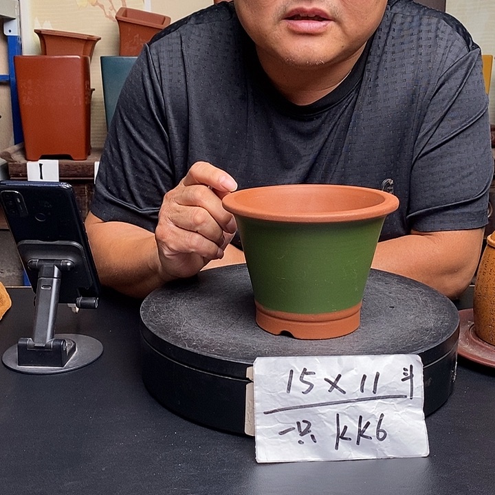 紫砂花盆货号一只KK6