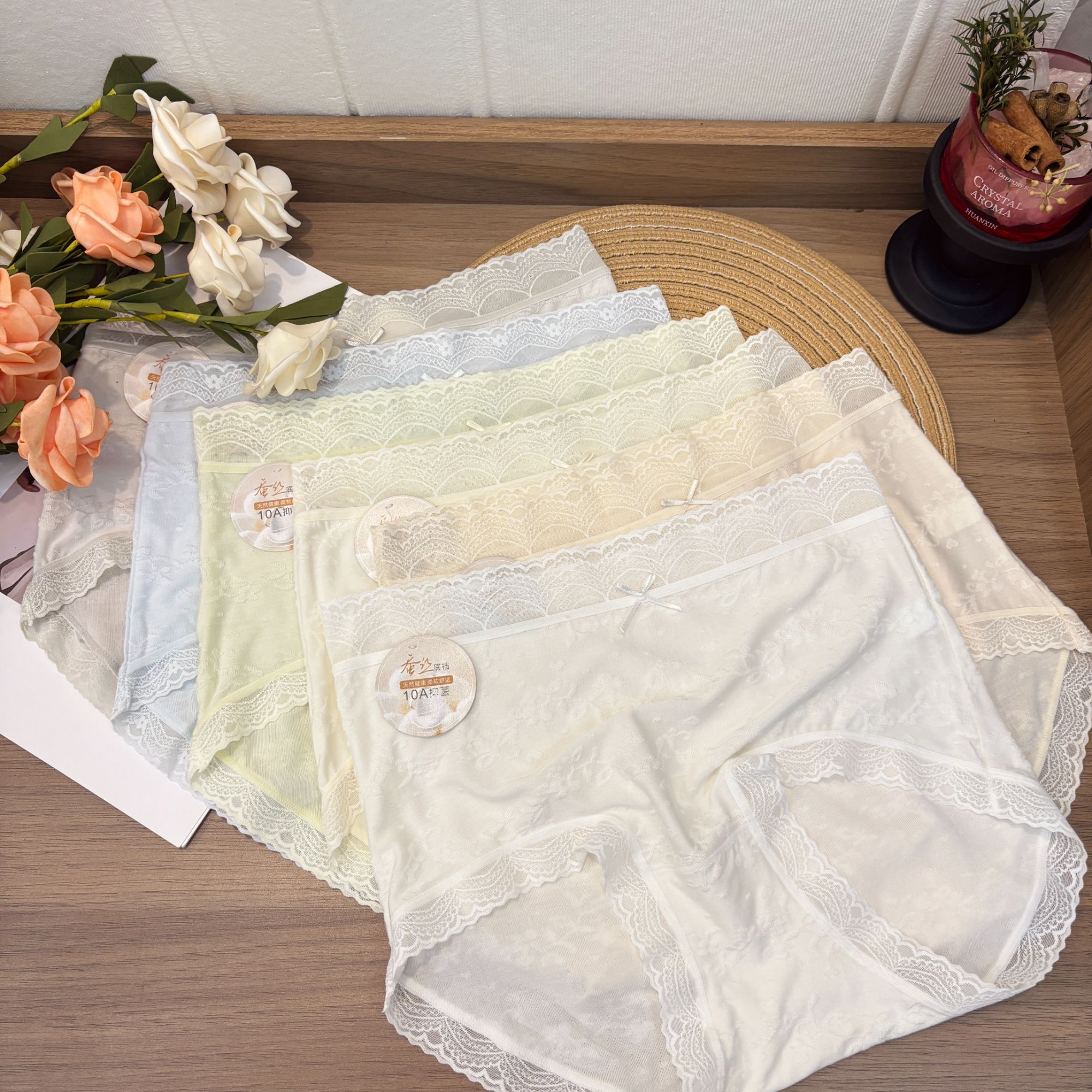 80-140斤 花团锦簇 10A超舒适透气提花蚕丝底裤亲肤女士内裤6629