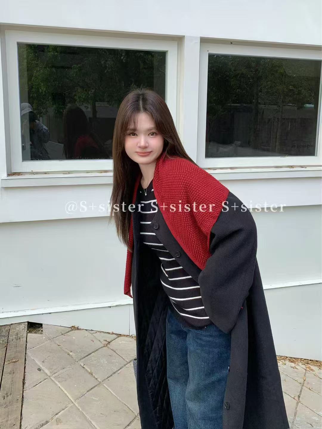 1054-W1860 大码加棉毛呢外套