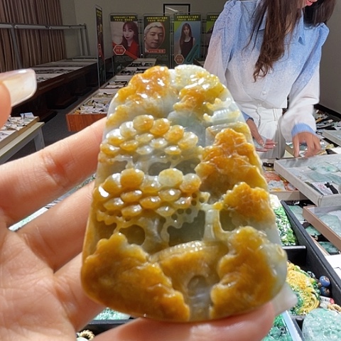 翡翠未镶嵌颈饰一个