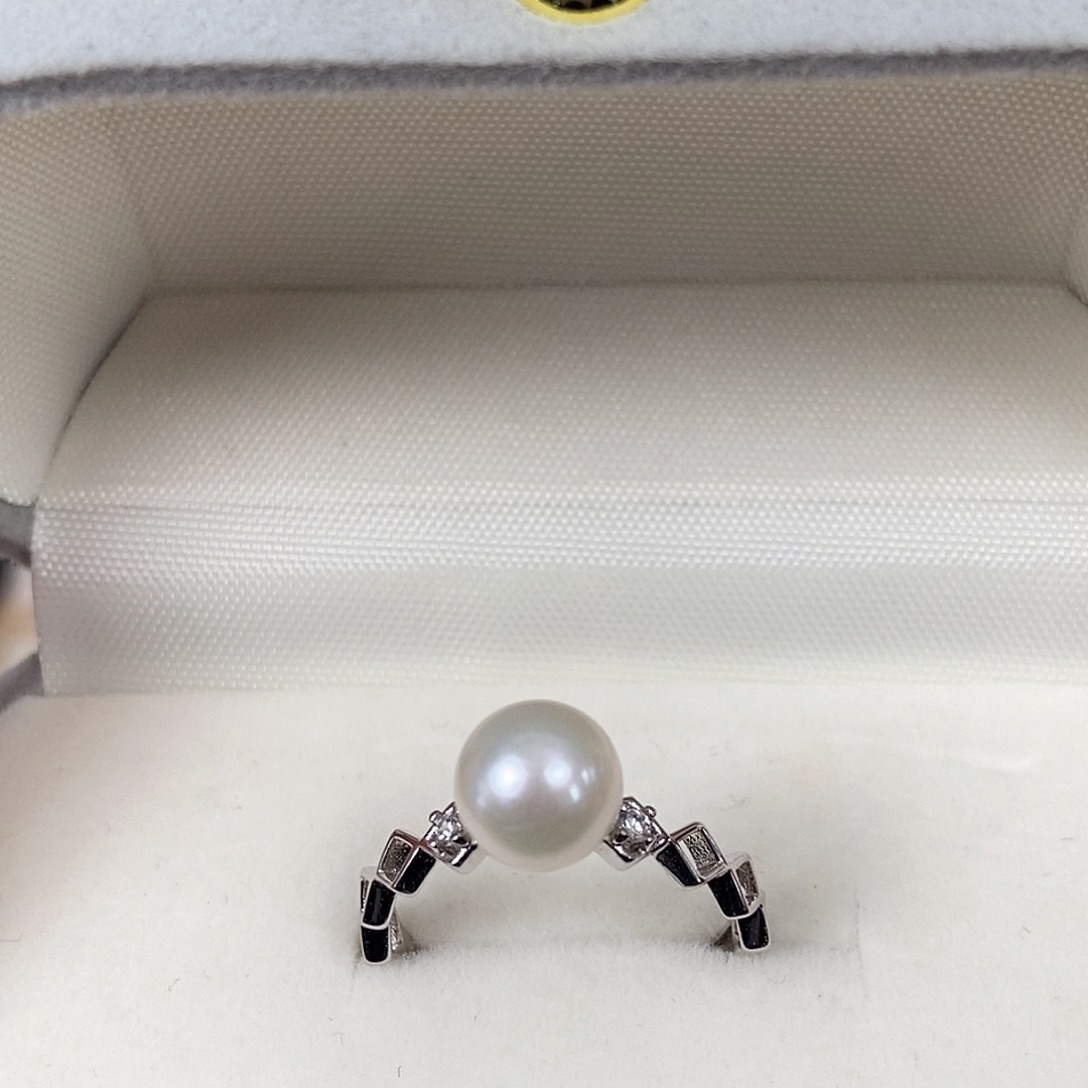 海水珍珠戒指银S925镶嵌