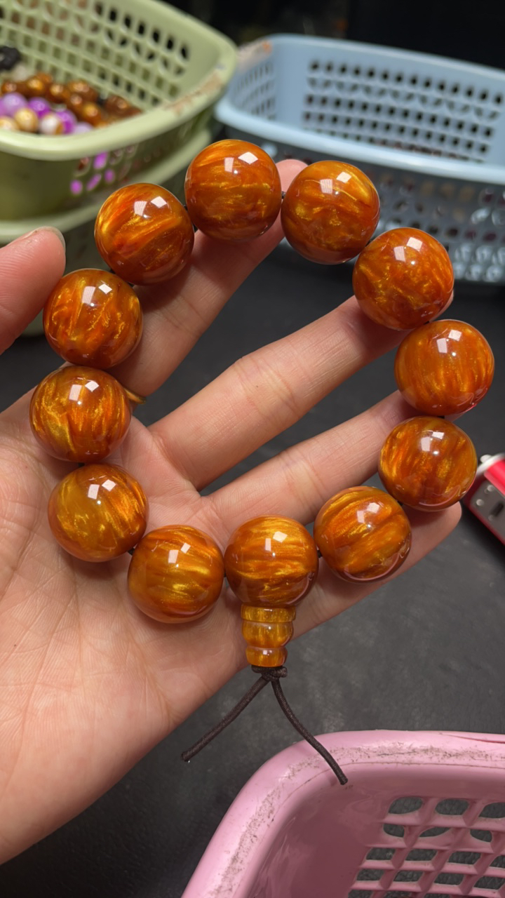 B705 20 老料金丝海松蜜手串