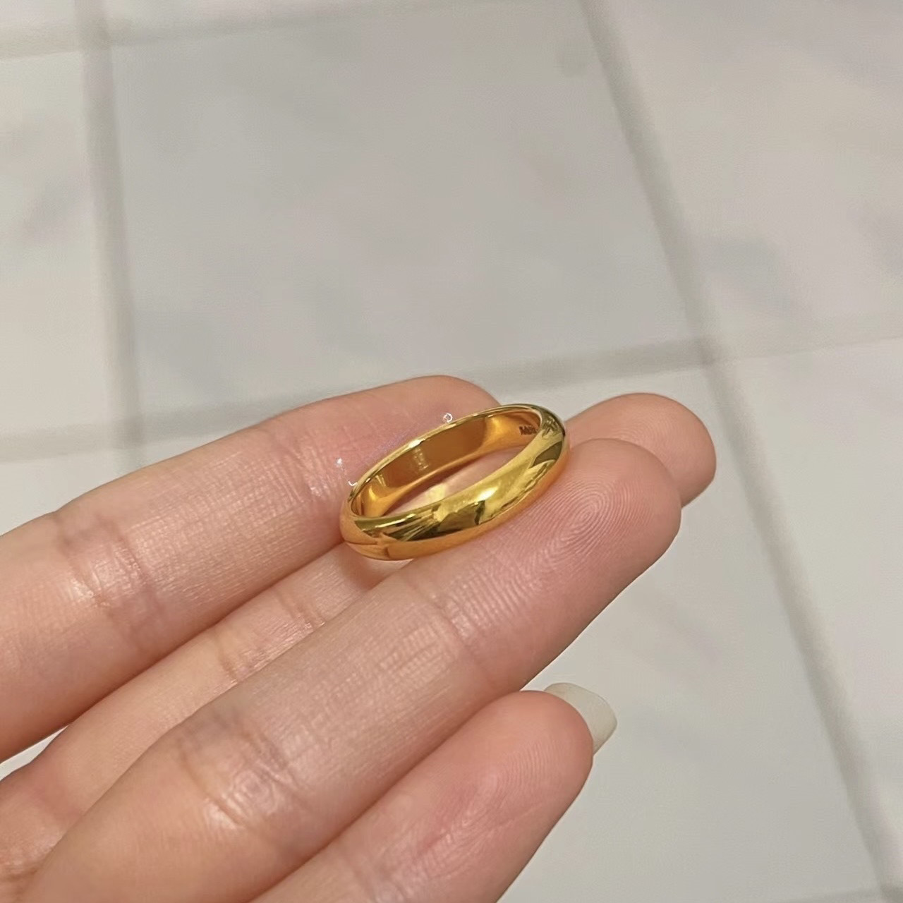 钛钢戒指 简约大气4mm泥鳅背戒指轻奢高级素圈B141