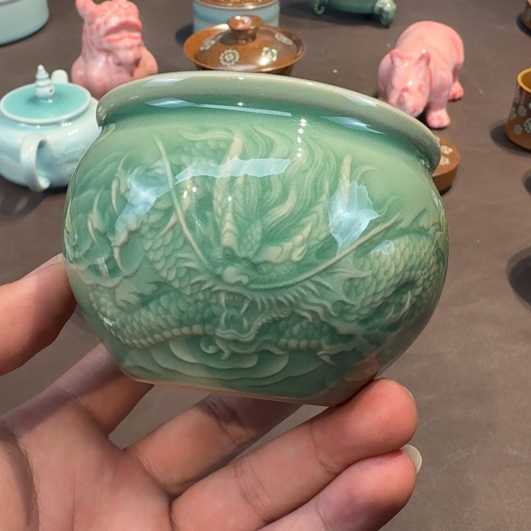 杯龙泉青瓷茶具微瑕