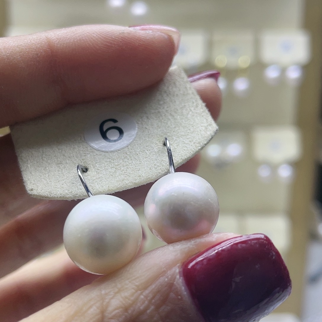 淡水珍珠耳饰银S925镶嵌