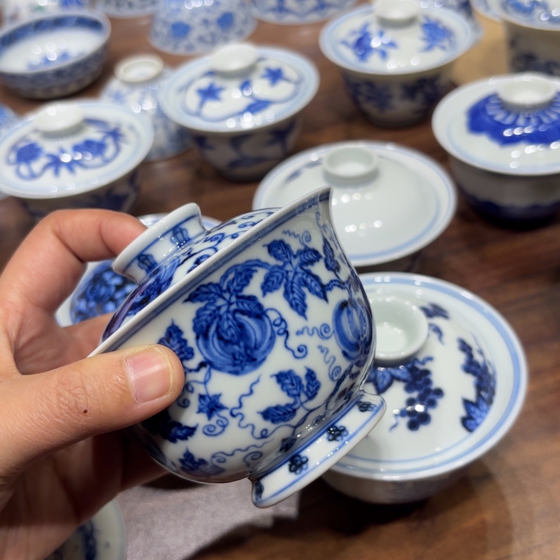 行***水瓷西瓜盖碗 微瑕福利补差368