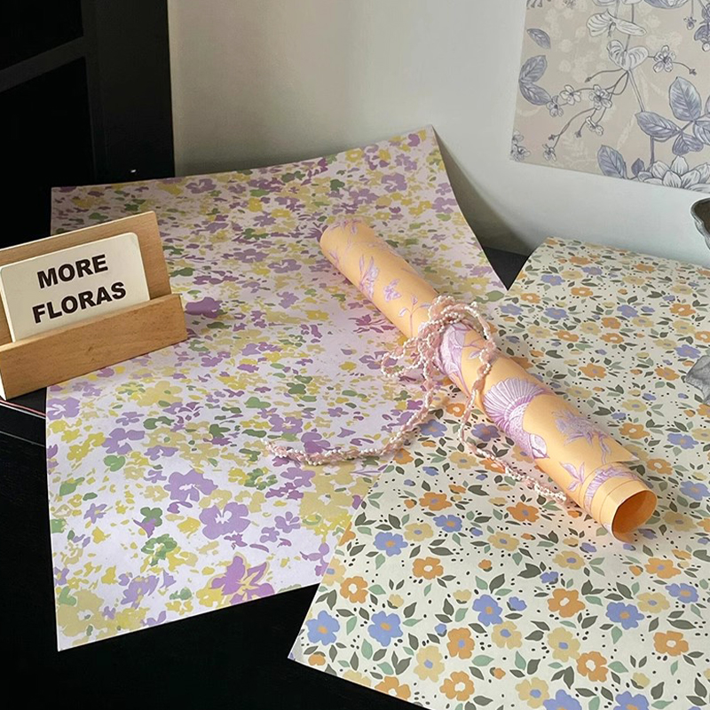 星语 春日田园碎花系列包装纸小清新花卉氛围纸鲜花花束包花纸DIY