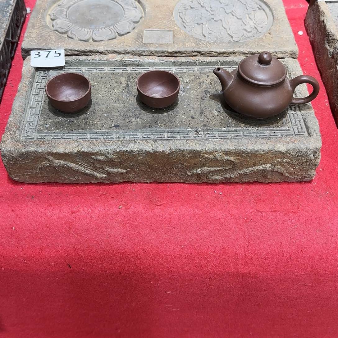 老砖后刻干泡茶台