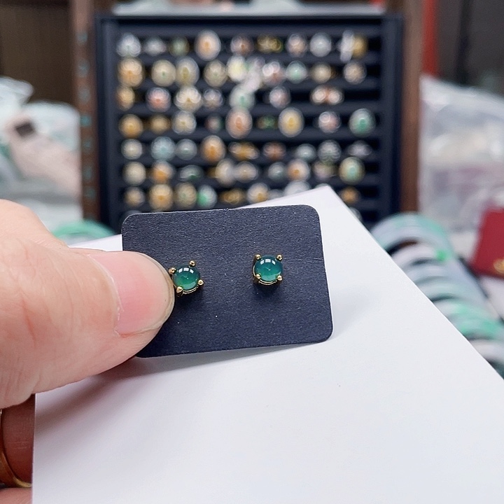 翡翠耳饰未镶嵌翡翠耳坠