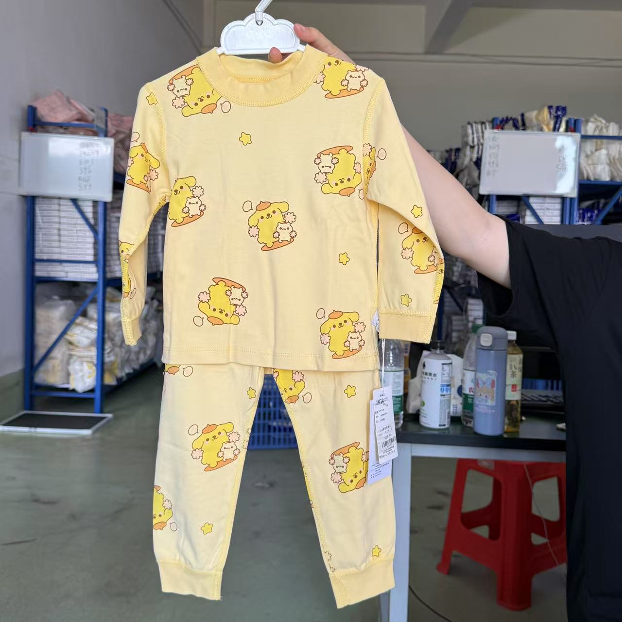 婴格朗迪S62布丁狗儿童卡通家居服男女童吸汗透气全棉秋衣套装