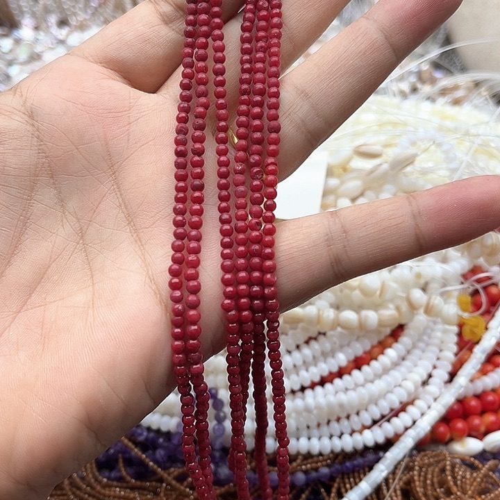 未镶嵌玛瑙/玉髓珠宝半成品一条3mm左右三姑娘